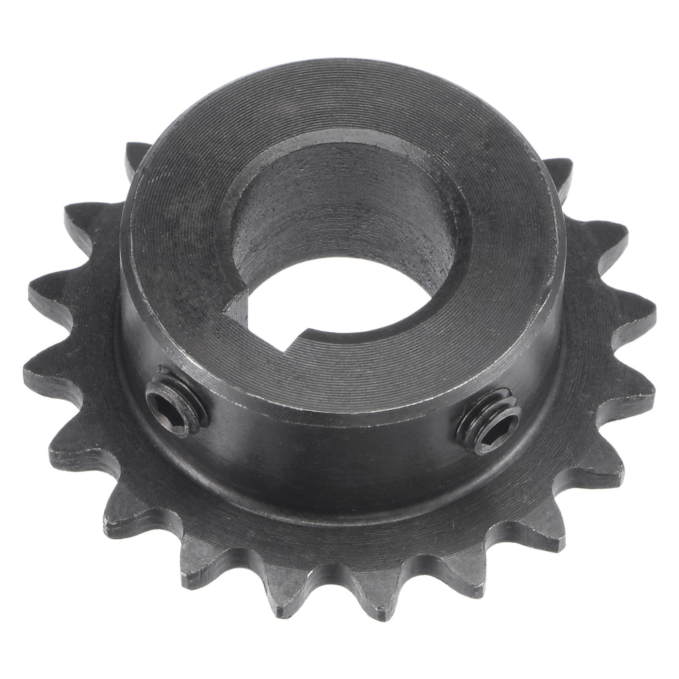 uxcell Uxcell 20 Teeth Sprocket 1/4" Pitch, 15mm Bore Carbon Steel, Keyway with Set Screws