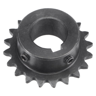 uxcell Uxcell 20 Teeth Sprocket 1/4" Pitch, 17mm Bore Carbon Steel, Keyway with Set Screws