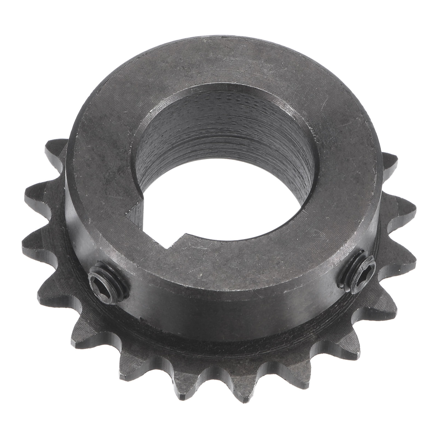 uxcell Uxcell 20 Teeth Sprocket 1/4" Pitch, 19mm Bore Carbon Steel, Keyway with Set Screws