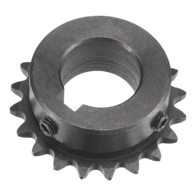 Harfington Uxcell 20 Teeth Sprocket 1/4" Pitch, 19mm Bore Carbon Steel, Keyway with Set Screws