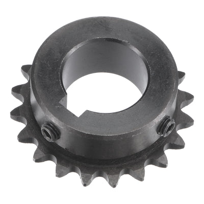 uxcell Uxcell 20 Teeth Sprocket 1/4" Pitch, 20mm Bore Carbon Steel, Keyway with Set Screws