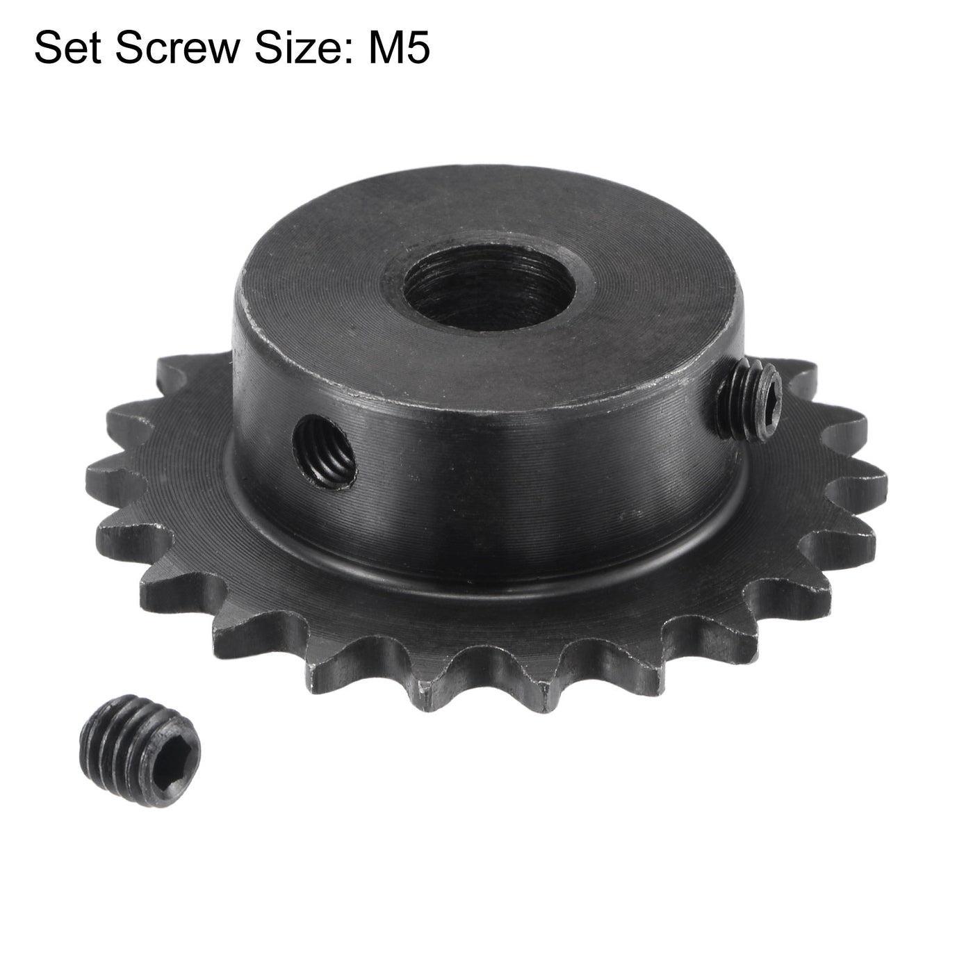 uxcell Uxcell 22Teeth Sprocket 1/4" Pitch, 10mm Bore Carbon Steel with Set Screws