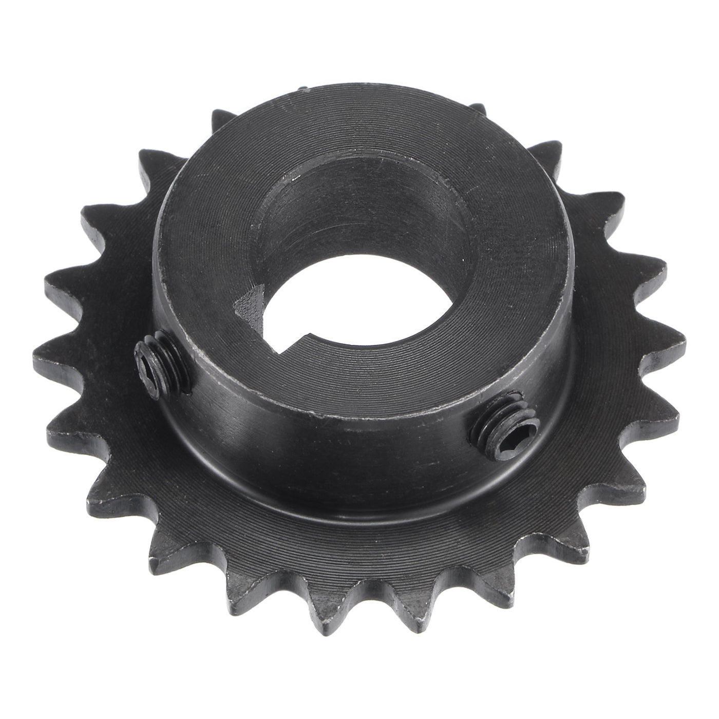 uxcell Uxcell 22Teeth Sprocket 1/4" Pitch, 15mm Bore Carbon Steel, Keyway with Set Screws