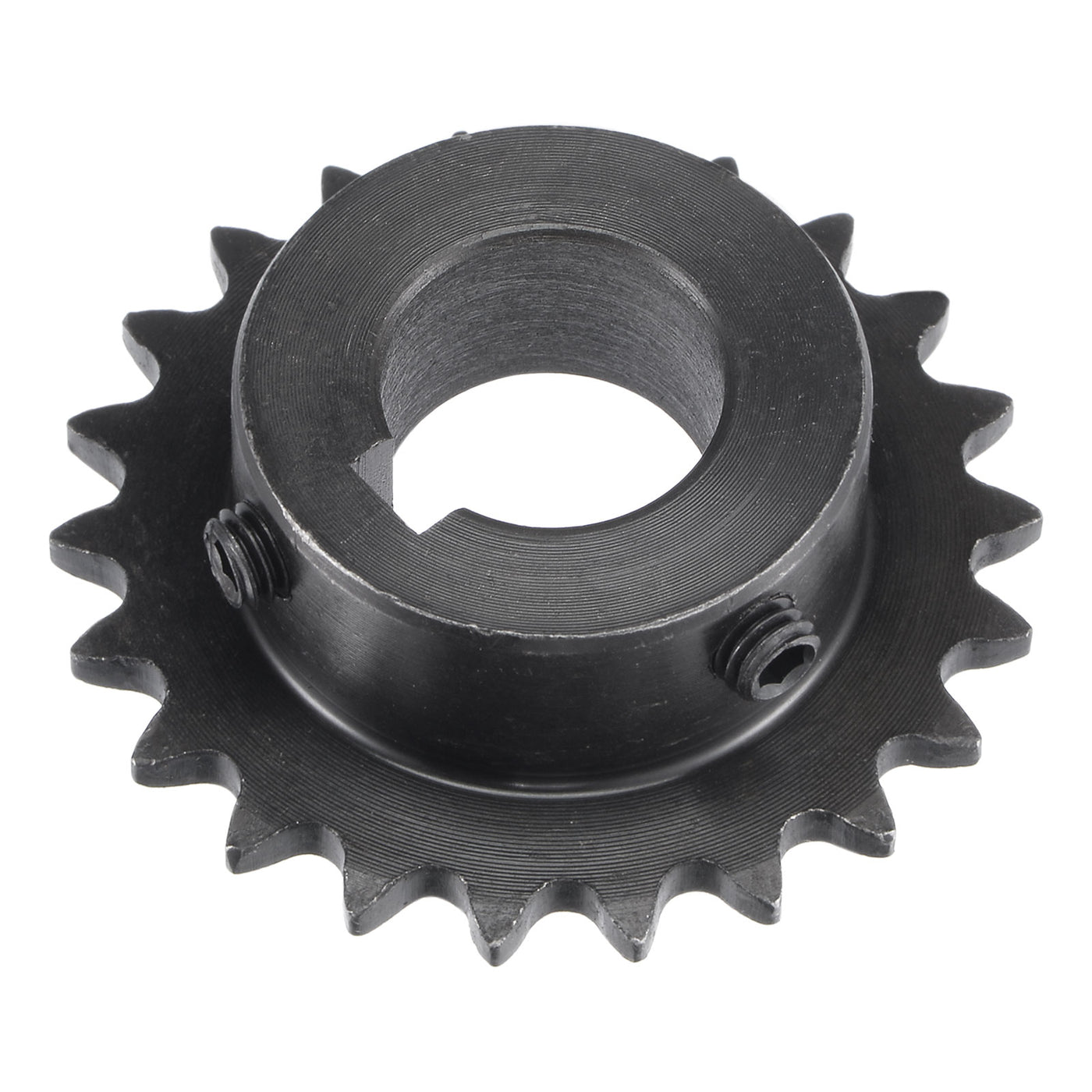 uxcell Uxcell 22Teeth Sprocket 1/4" Pitch, 16mm Bore Carbon Steel, Keyway with Set Screws