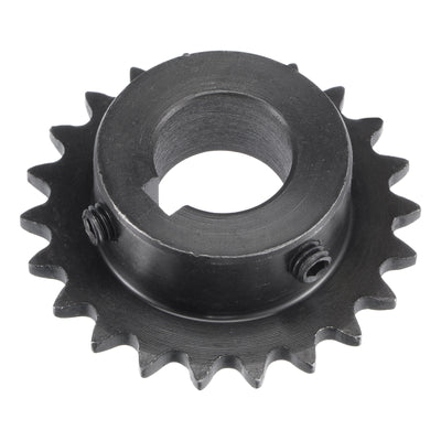 Harfington Uxcell 22Teeth Sprocket 1/4" Pitch, 16mm Bore Carbon Steel, Keyway with Set Screws