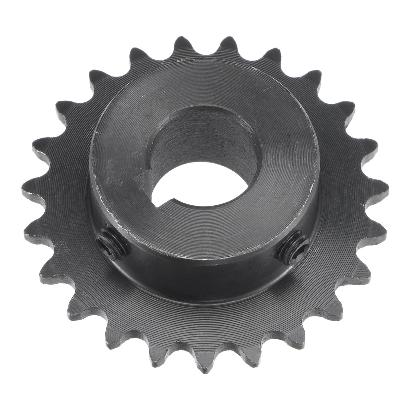 uxcell Uxcell 23 Teeth Sprocket 1/4" Pitch, 14mm Bore Carbon Steel, Keyway with Set Screws