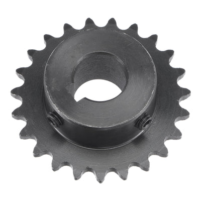 Harfington Uxcell 23 Teeth Sprocket 1/4" Pitch, 14mm Bore Carbon Steel, Keyway with Set Screws