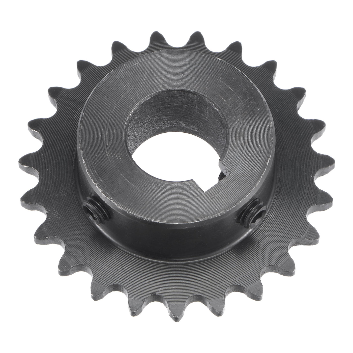 uxcell Uxcell 23 Teeth Sprocket 1/4" Pitch, 15mm Bore Carbon Steel, Keyway with Set Screws