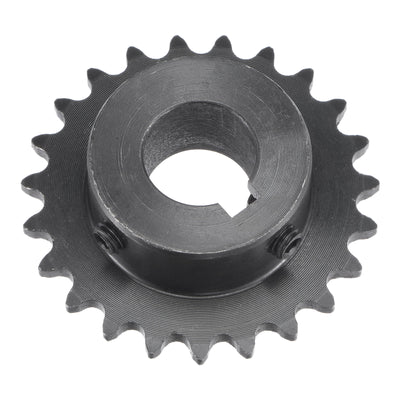 Harfington Uxcell 23 Teeth Sprocket 1/4" Pitch, 15mm Bore Carbon Steel, Keyway with Set Screws