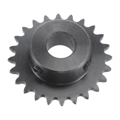 Harfington Uxcell 24 Teeth Sprocket 1/4" Pitch, 14mm Bore Carbon Steel with Set Screws