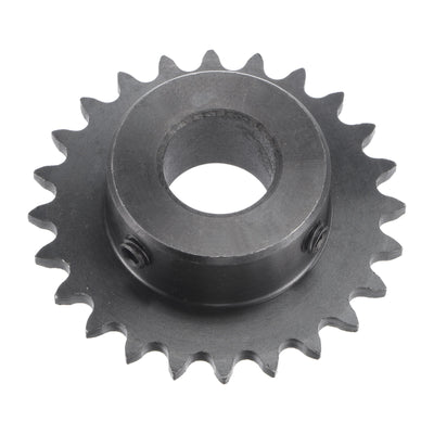 Harfington Uxcell 24 Teeth Sprocket 1/4" Pitch, 15mm Bore Carbon Steel with Set Screws