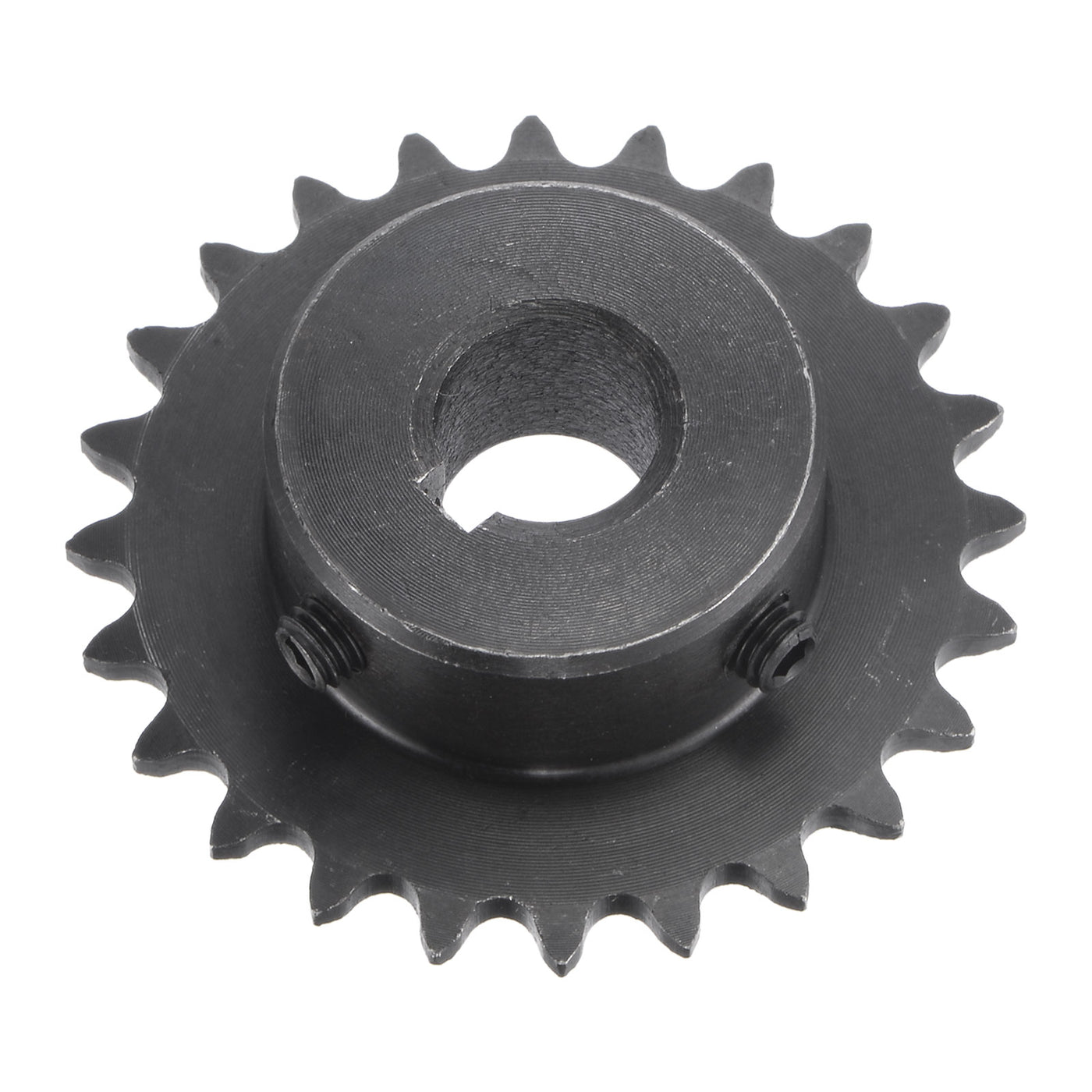 uxcell Uxcell 24 Teeth Sprocket 1/4" Pitch 12mm Bore Carbon Steel 4x1.8mm Keyway W Set Screws