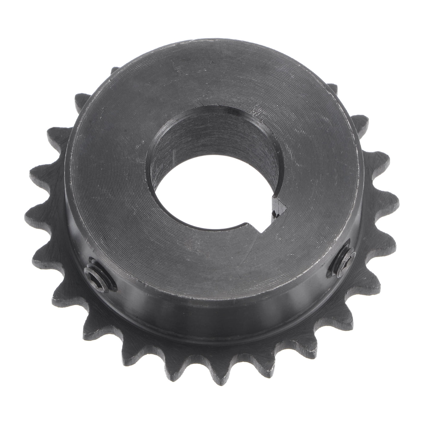 uxcell Uxcell 24 Teeth Sprocket 1/4" Pitch, 17mm Bore Carbon Steel, Keyway with Set Screws