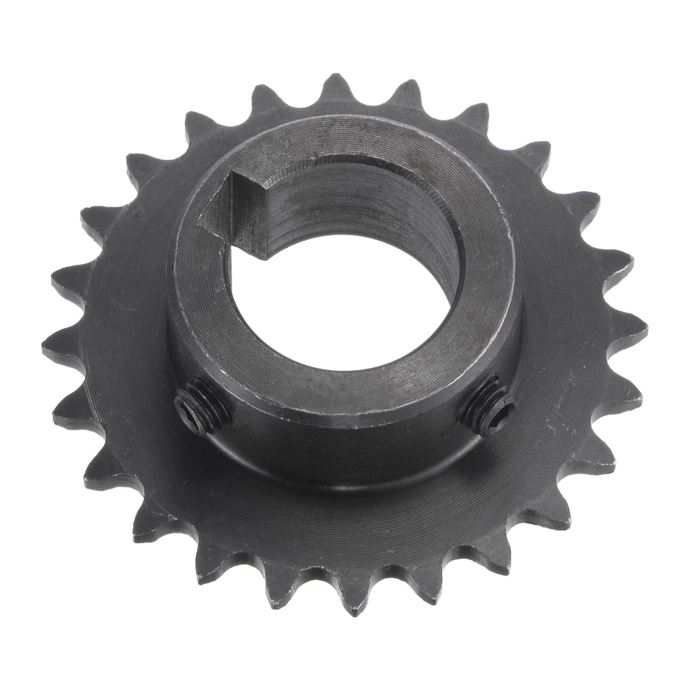 uxcell Uxcell 24 Teeth Sprocket 1/4" Pitch, 20mm Bore Carbon Steel, Keyway with Set Screws