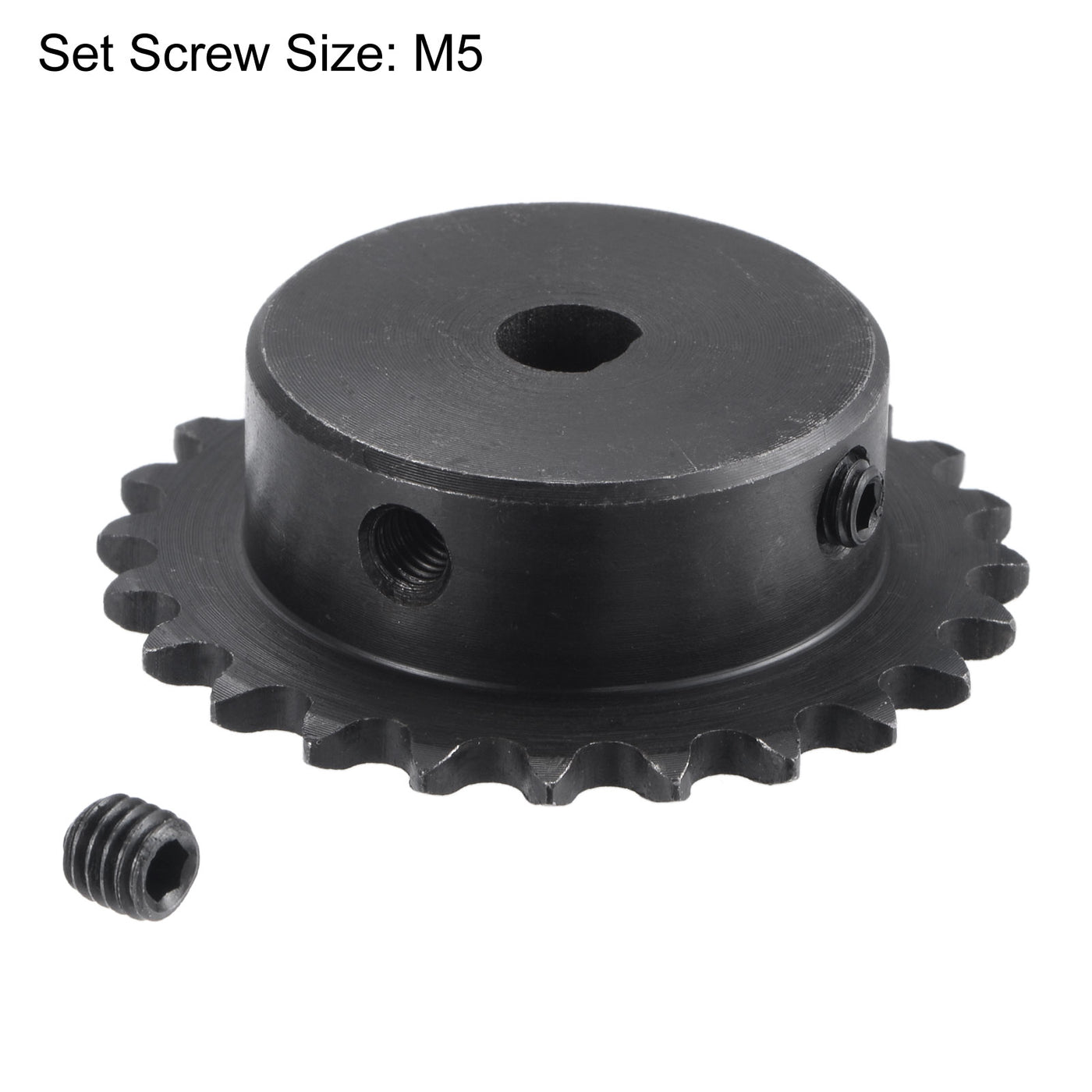 uxcell Uxcell 24 Teeth Sprocket 1/4" Pitch, 8 x 7mm Bore Carbon Steel with Set Screws