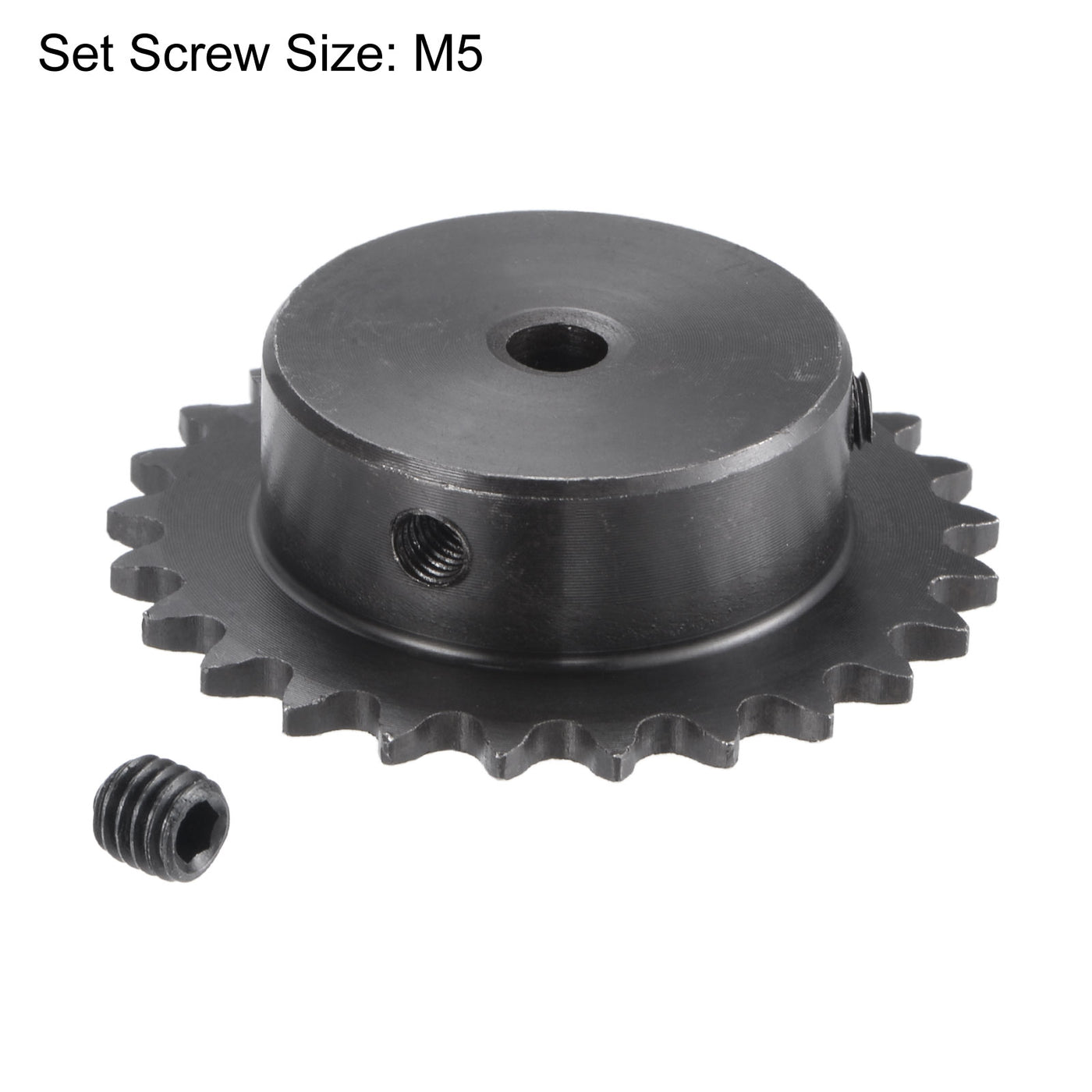 uxcell Uxcell 25 Teeth Sprocket 1/4" Pitch, 6mm Bore Carbon Steel with Set Screws