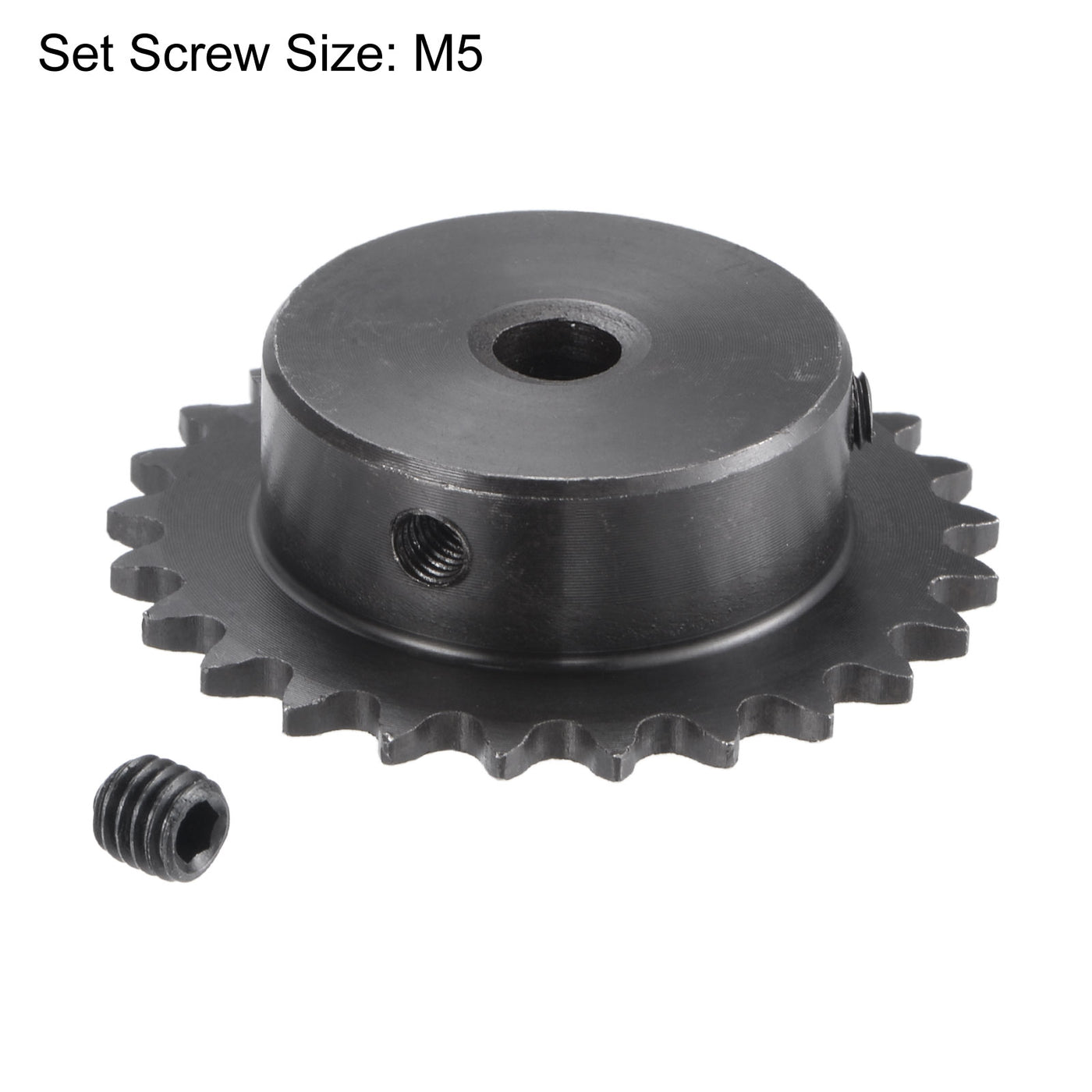 uxcell Uxcell 25 Teeth Sprocket 1/4" Pitch, 8mm Bore Carbon Steel with Set Screws