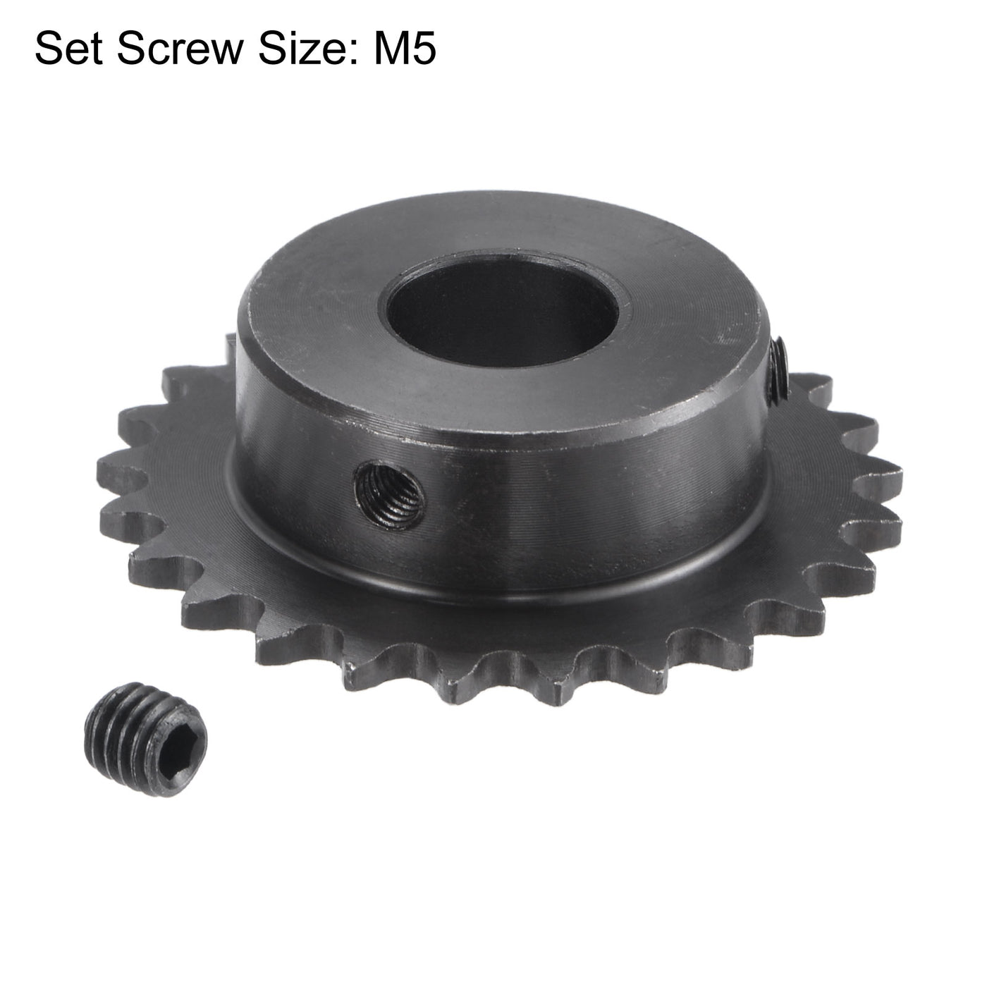 uxcell Uxcell 25 Teeth Sprocket 1/4" Pitch, 15mm Bore Carbon Steel with Set Screws