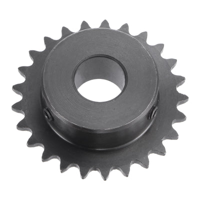 Harfington Uxcell 25 Teeth Sprocket 1/4" Pitch, 15mm Bore Carbon Steel with Set Screws