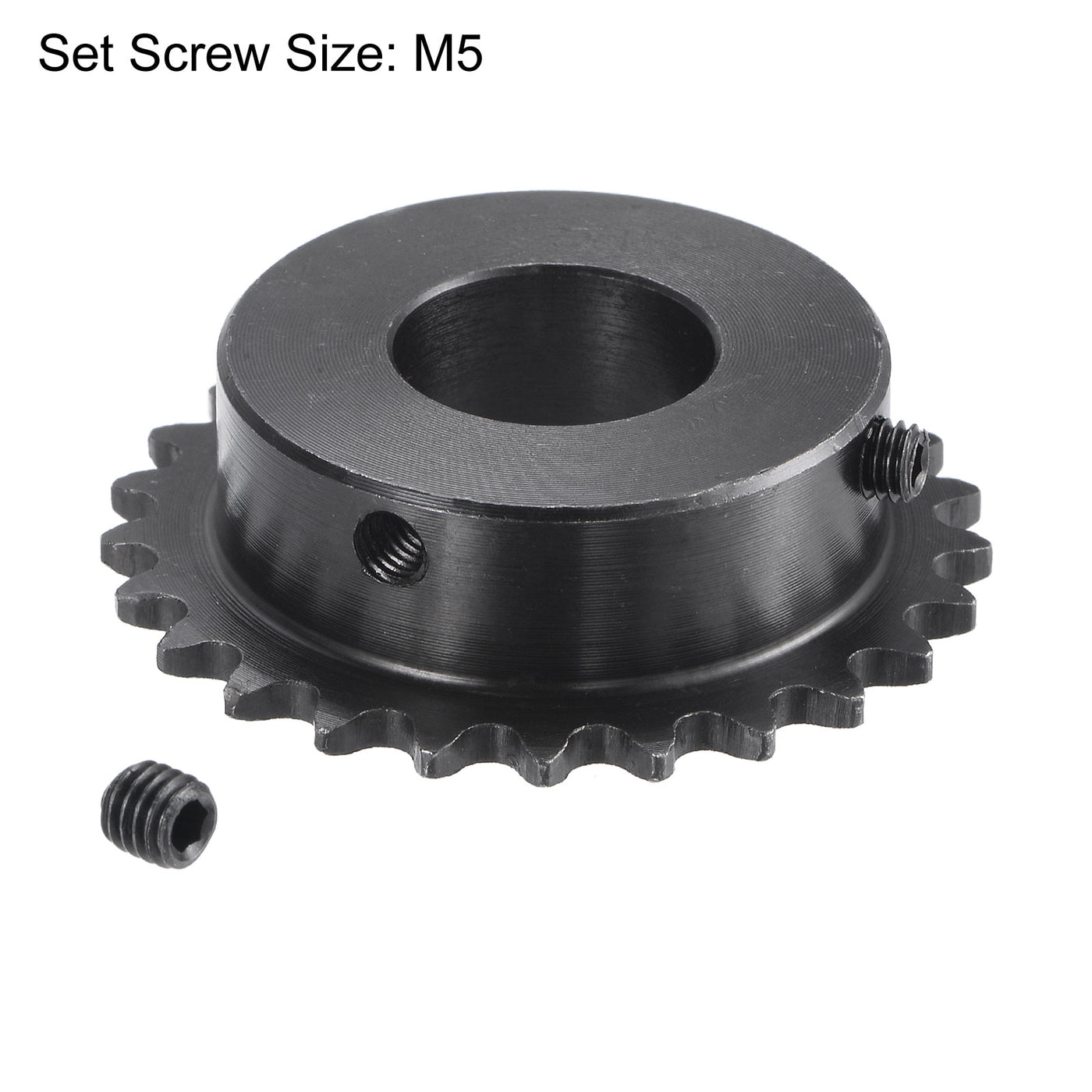 uxcell Uxcell 25 Teeth Sprocket 1/4" Pitch, 19mm Bore Carbon Steel with Set Screws