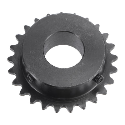 Harfington Uxcell 25 Teeth Sprocket 1/4" Pitch, 19mm Bore Carbon Steel with Set Screws