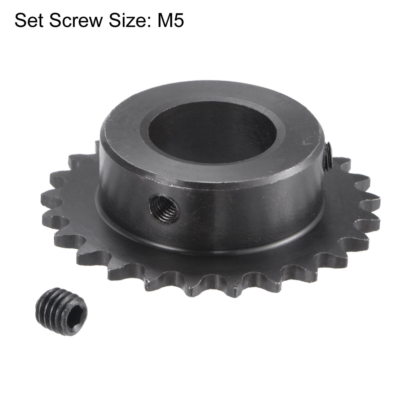 uxcell Uxcell 25 Teeth Sprocket 1/4" Pitch, 20mm Bore Carbon Steel with Set Screws