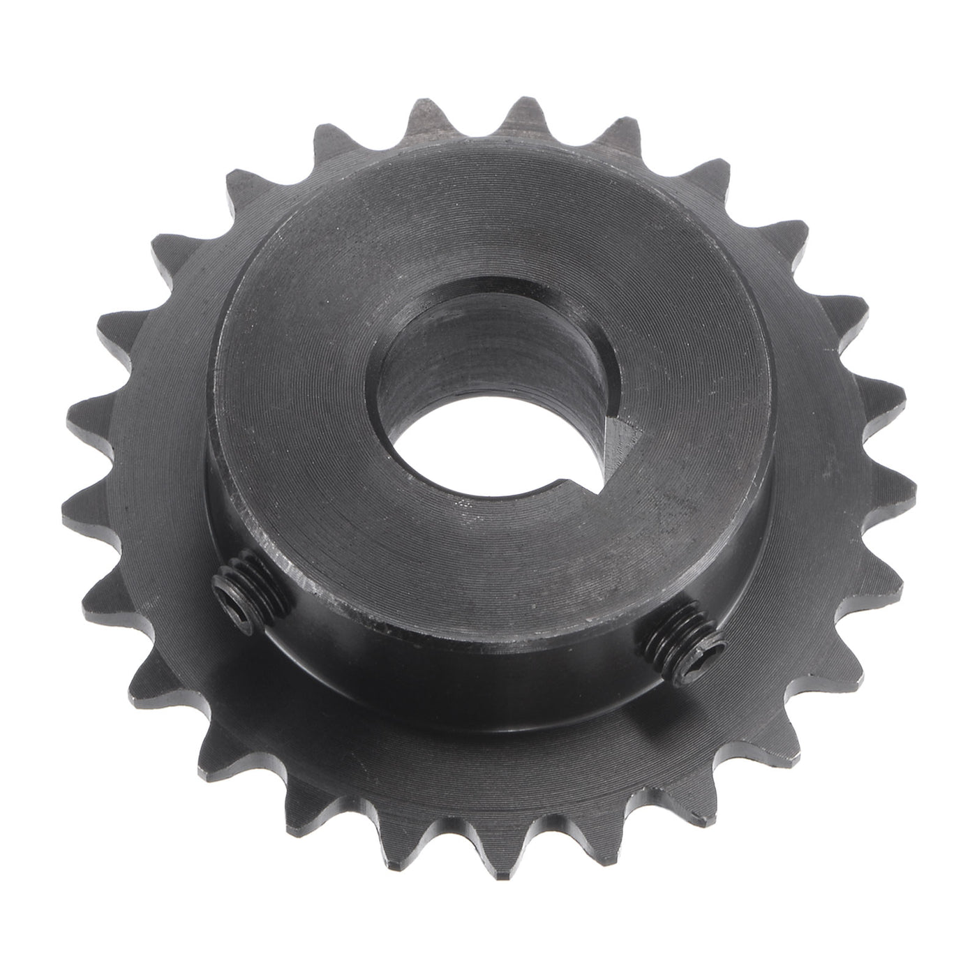 uxcell Uxcell 25 Teeth Sprocket 1/4" Pitch, 14mm Bore Carbon Steel, Keyway with Set Screws