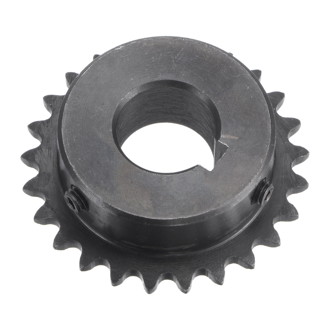 uxcell Uxcell 25 Teeth Sprocket 1/4" Pitch, 18mm Bore Carbon Steel, Keyway with Set Screws