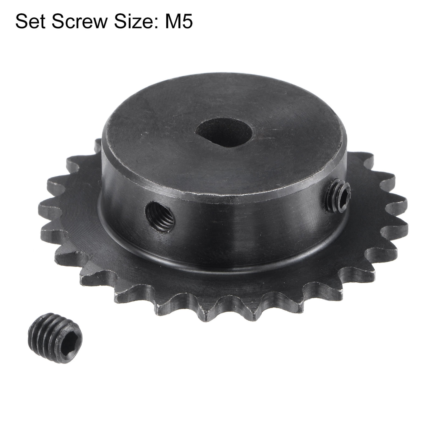 uxcell Uxcell 25 Teeth Sprocket 1/4" Pitch, 8 x 7.5mm Bore Carbon Steel with Set Screws