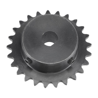 Harfington Uxcell 25 Teeth Sprocket 1/4" Pitch, 10 x 9mm Bore Carbon Steel with Set Screws