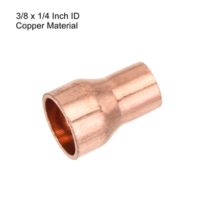 Harfington 5er Pack Drehen Kupfer Gerade Schweiß Ende 3/8 x 1/4" für HVAC Kühlung Adapter