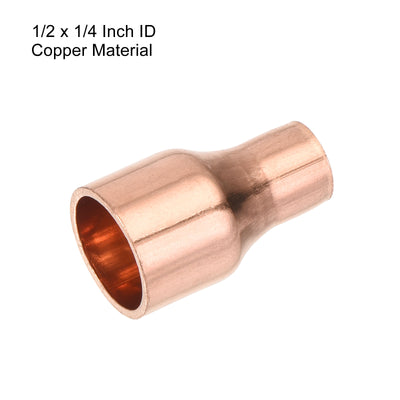 Harfington 5er Pack Drehen Kupfer Gerade Schweiß Ende 1/2 x 1/4" für HVAC Kühlung Adapter