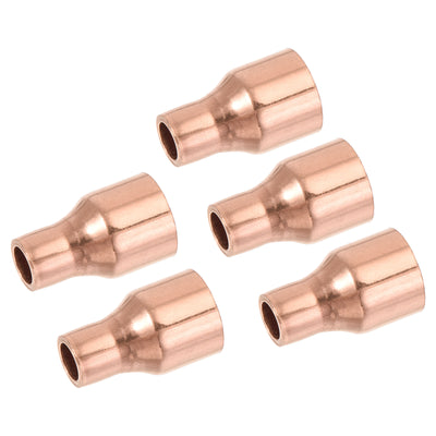 Harfington 5er Pack Drehen Kupfer Gerade Schweiß Ende 1/2 x 1/4" für HVAC Kühlung Adapter