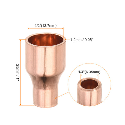 Harfington Drehen Kupfer Gerade Schweiß Ende 1/2 x 1/4" für HVAC Kühlung Adapter