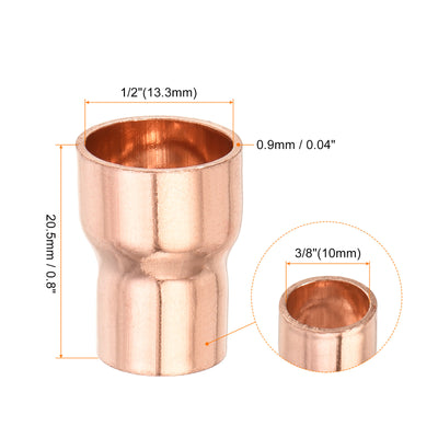 Harfington Drehen Kupfer Gerade Schweiß Ende 1/2 x 3/8" für HVAC Kühlung Adapter