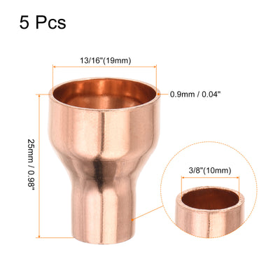 Harfington 5er Pack Drehen Kupfer Gerade Schweiß Ende 13/16 x 3/8" für HVAC Kühlung Adapter