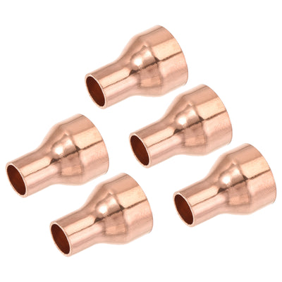 Harfington 5er Pack Drehen Kupfer Gerade Schweiß Ende 13/16 x 3/8" für HVAC Kühlung Adapter