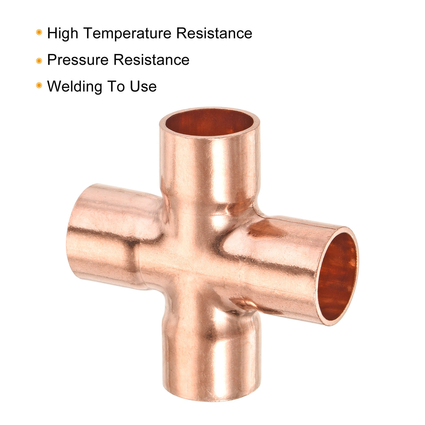 Harfington 15mm x 1mm, 4 Ways Copper End Feed Equal Cross Pipe Fitting