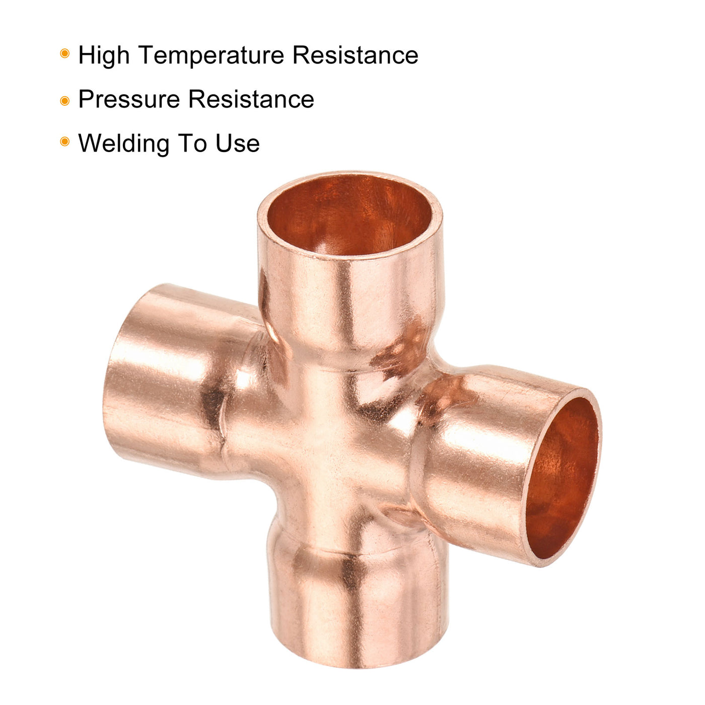 Harfington 4 Ways Copper End Feed Equal Cross Pipe Fitting for HVAC 16mm x 1mm