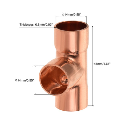 Harfington Copper Pipe, Coupling, Tee Connecting Adapter for Plumbing