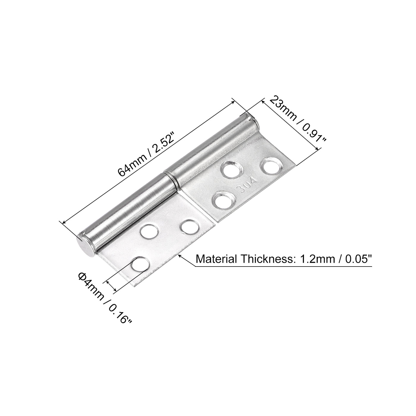 Harfington Lift Off Hinges 304 Stainless Steel Detachable Flag Hinges for Window Cabinet Door