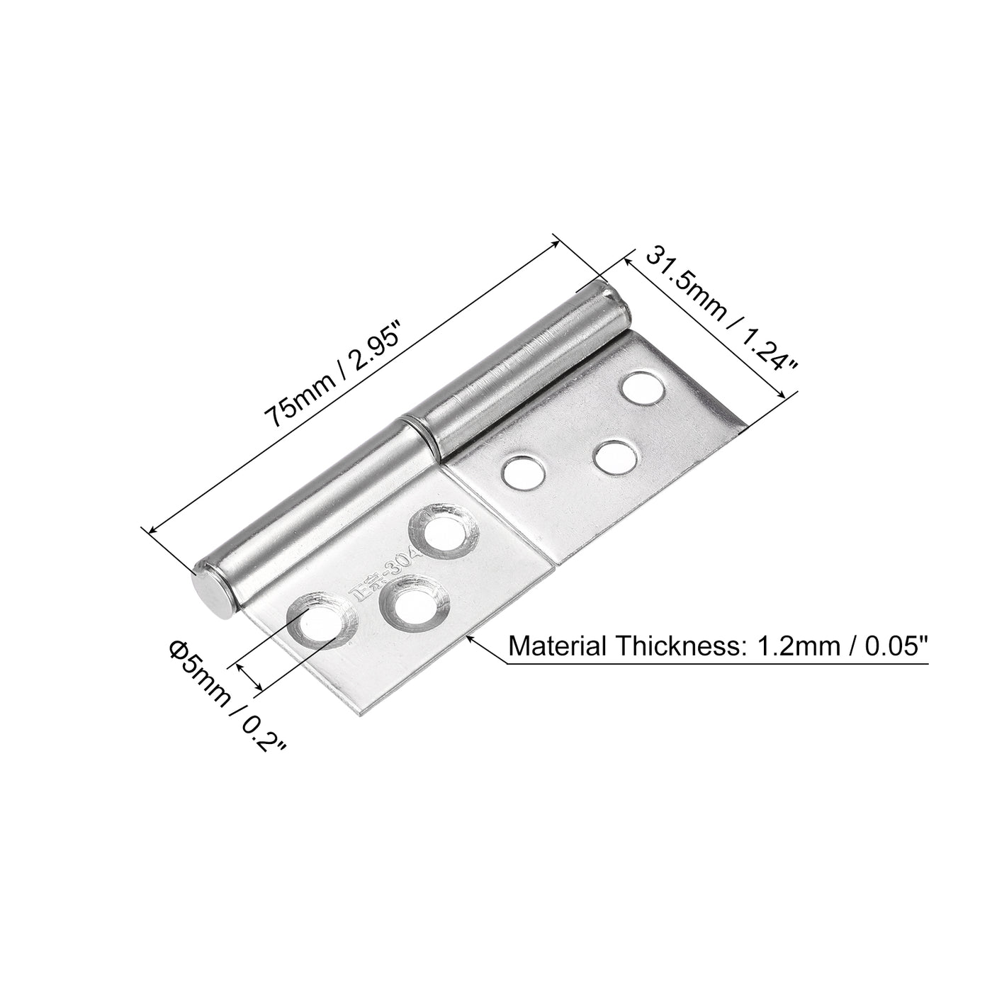 Harfington Lift Off Hinges 304 Stainless Steel Detachable Flag Hinges for Window Cabinet Door