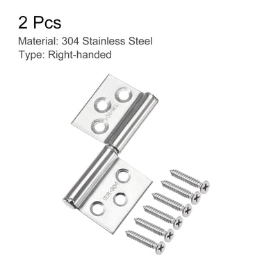 Harfington Lift Off Hinges 304 Stainless Steel Detachable Flag Hinges for Window Cabinet Door