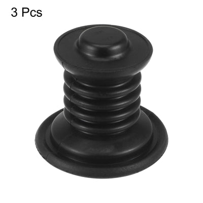 Harfington 3Pcs Washing Machine Drain Pipe Seal Silicone Sealing Plug Ring 52mm Black