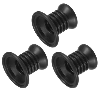 Harfington 3Pcs Washing Machine Drain Pipe Seal Silicone Sealing Plug Ring 52mm Black