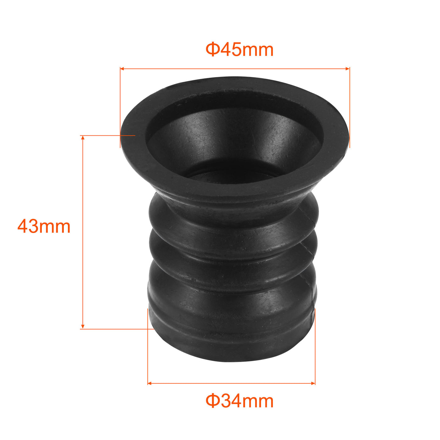 Harfington 2Pcs Washing Machine Drain Pipe Seal Silicone Sealing Plug Ring 45mm Black