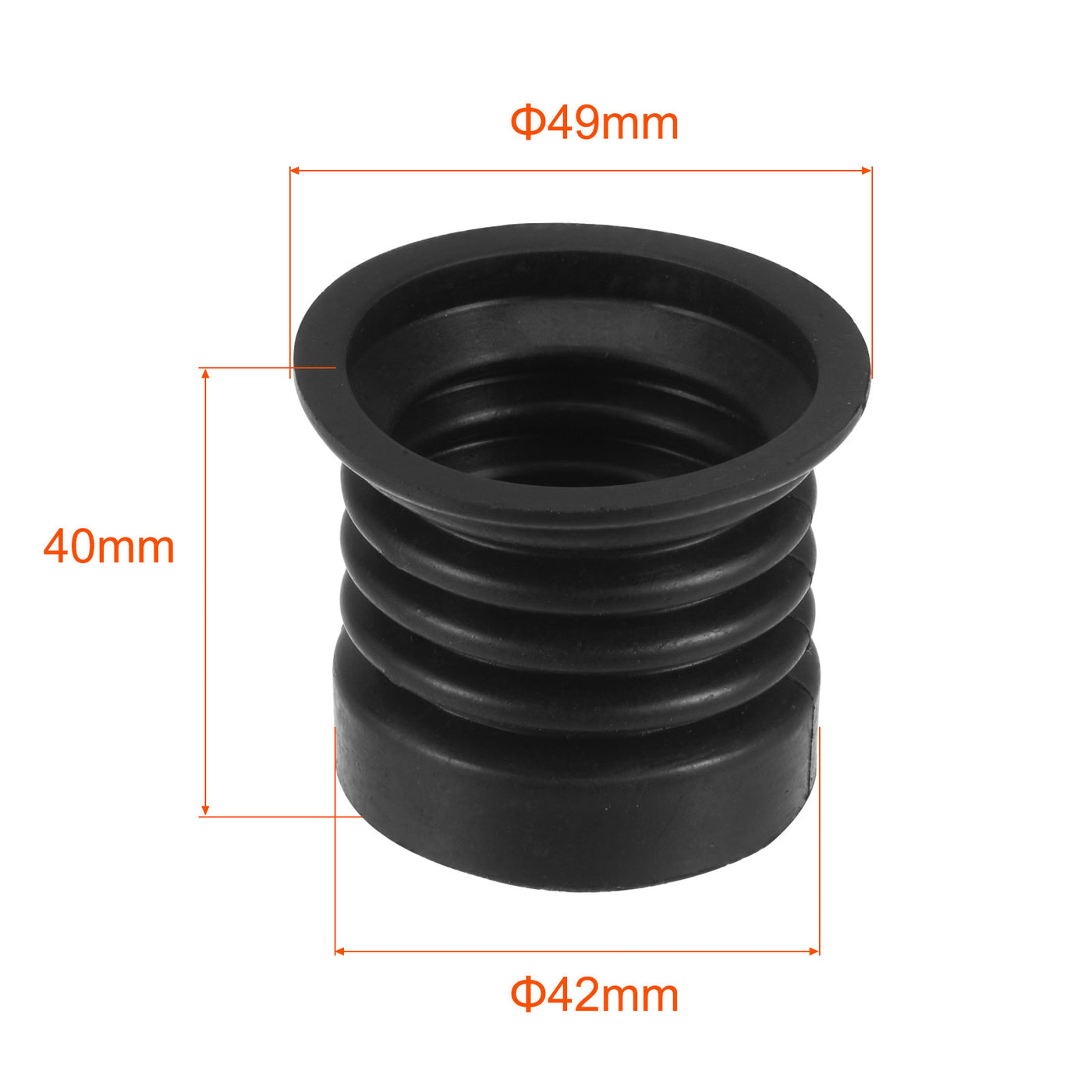 Harfington Paket mit 2 Abflussrohr Silikon Dichtungsring für Küche 46mm Schwarz