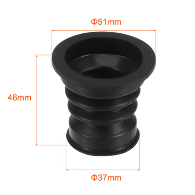 Harfington 2Pcs Washing Machine Drain Pipe Seal Silicone Sealing Ring 46mm Black