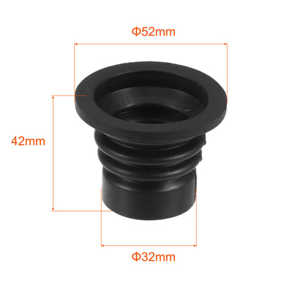 Harfington 2Pcs Washing Machine Drain Pipe Seal Silicone Sealing Plug Ring 39mm Black