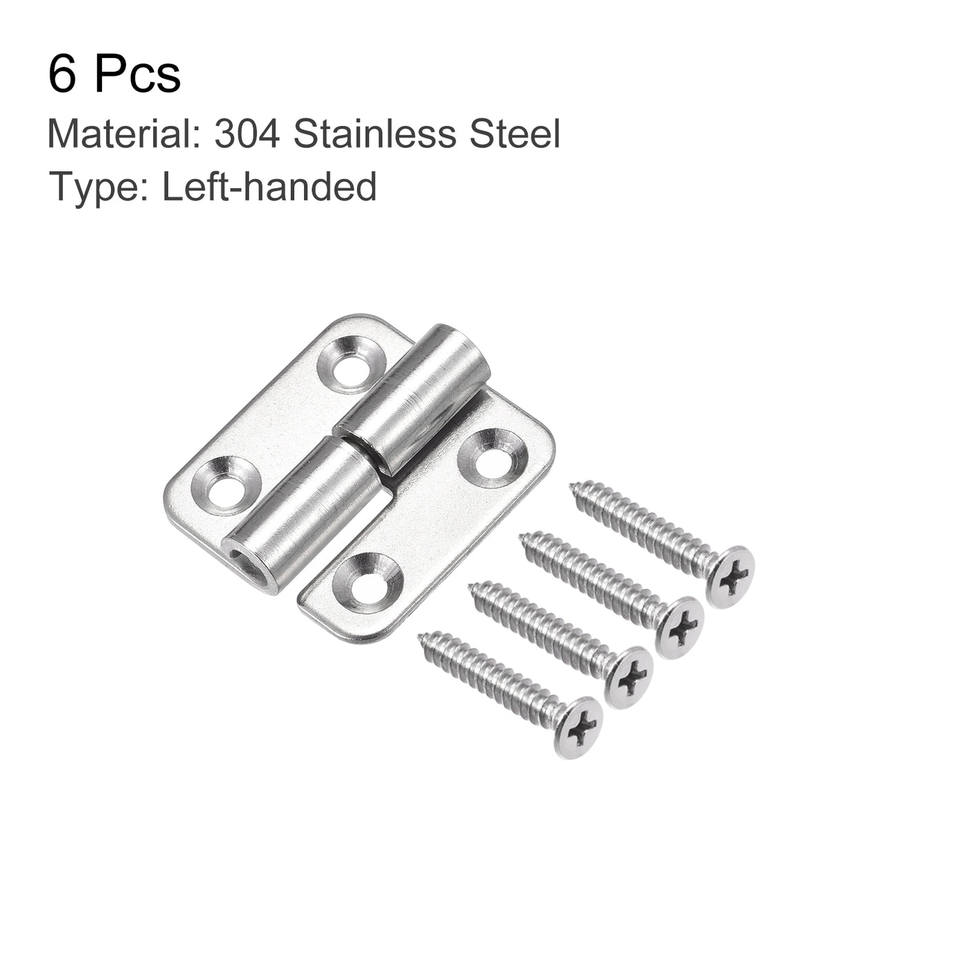 uxcell Uxcell Lift Off Hinge, 1.5" 304 Stainless Steel Left Detachable Small Slip Joint Flag Hinges 6pcs